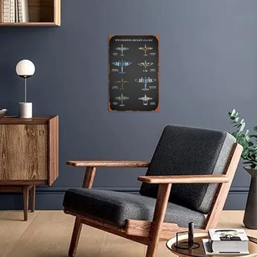 RAF WW2 Fighter Aircraft Vintage Metal Tin Sign