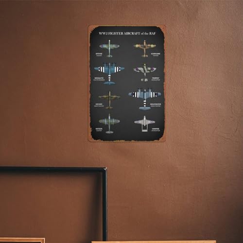 RAF WW2 Fighter Aircraft Vintage Metal Tin Sign