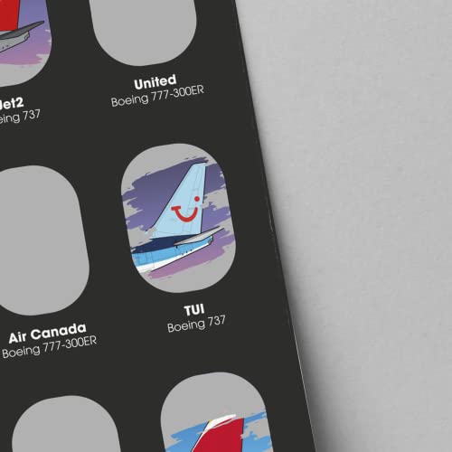 Aviation Scratch Poster with 20 Airlines - A3 Size