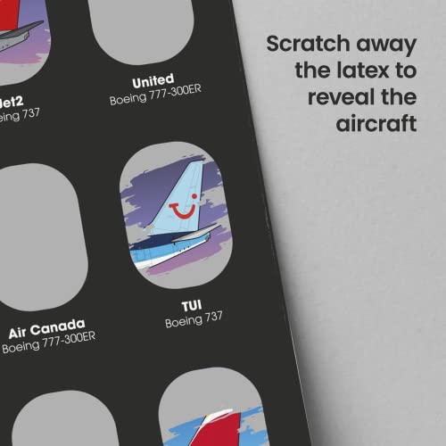 Aviation Scratch Poster with 20 Airlines - A3 Size