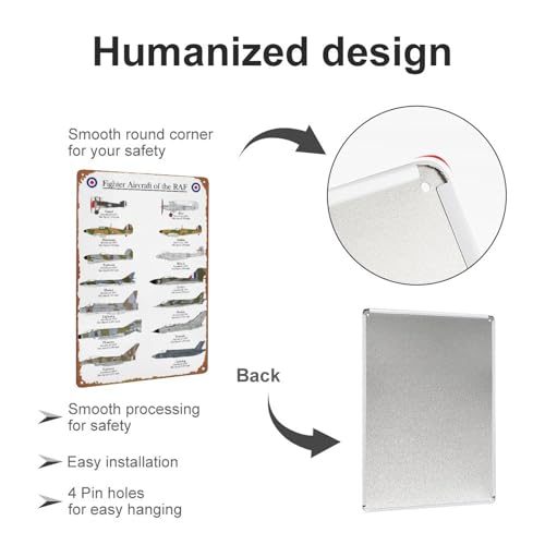 Vintage RAF Fighter Aircraft Metal Tin Sign Aviation Decor