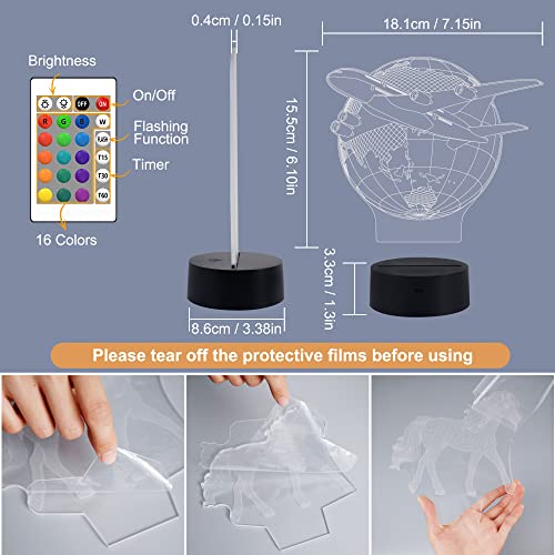 Aviation Theme 3D LED Earth Table Lamp