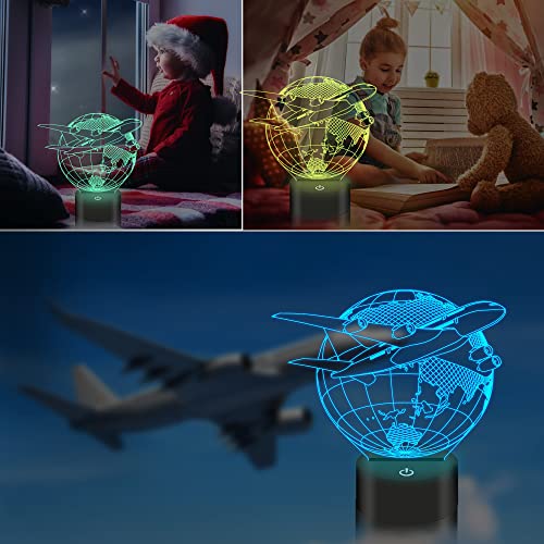 Aviation Theme 3D LED Earth Table Lamp