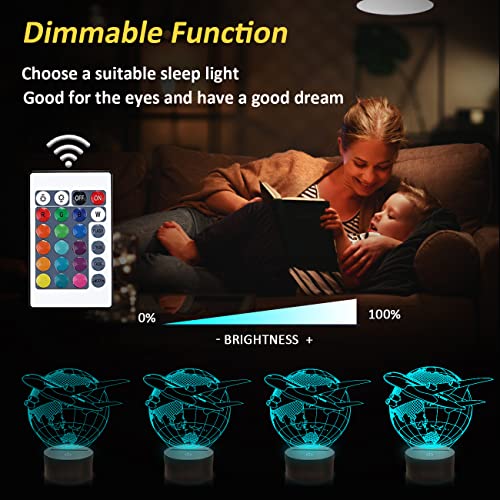 Aviation Theme 3D LED Earth Table Lamp