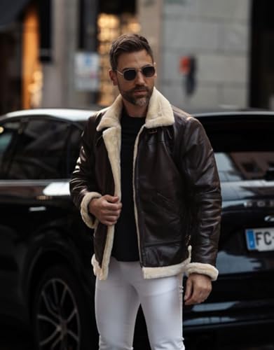 Men's Shearling Aviator B3 Bomber Jacket - Sheepskin