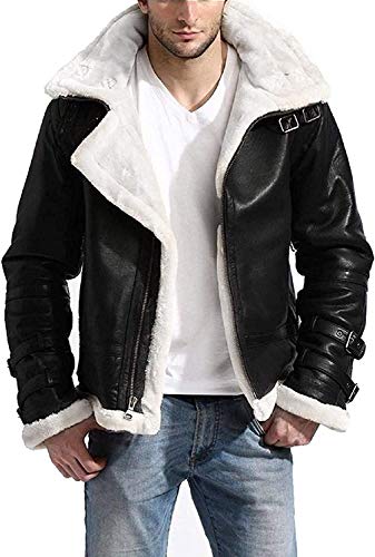 Men's B3 White Fur Shearling Aviator Jacket