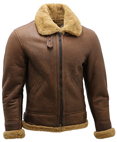 Brown B3 Shearling Aviator Bomber Jacket - Men's XL