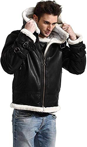 Men's B3 White Fur Shearling Aviator Jacket