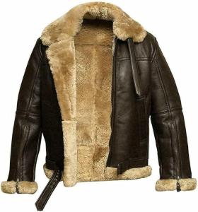 RAF Aviator B3 Sheepskin Leather Bomber Jacket Men