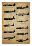 WWII Fighter Planes Metal Tin Sign - Aviation History