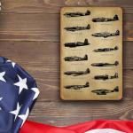 WWII Fighter Planes Metal Tin Sign - Aviation History