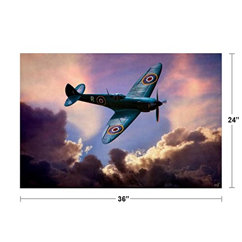 Spitfire Clouds Chris Lord Photo Wall Art Poster