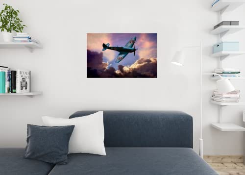 Spitfire Clouds Chris Lord Photo Wall Art Poster