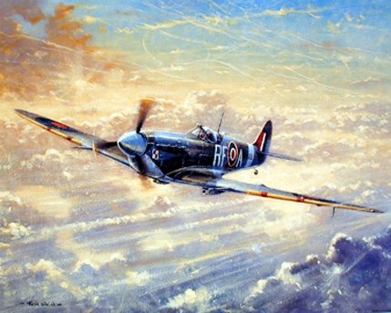 Spitfire Military Aviation Vintage Art Print Poster 8x10