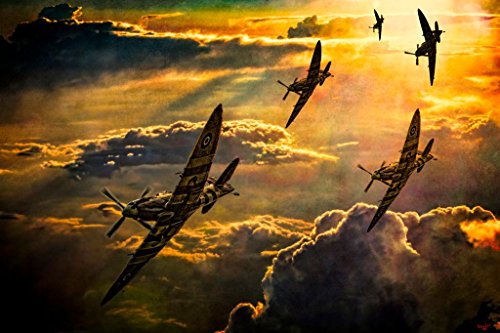 Spitfire Attack Photo Wall Art Print Poster 36x24