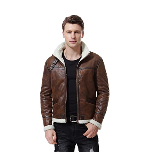 Aviation-inspired Men's Thicken PU Leather Jacket