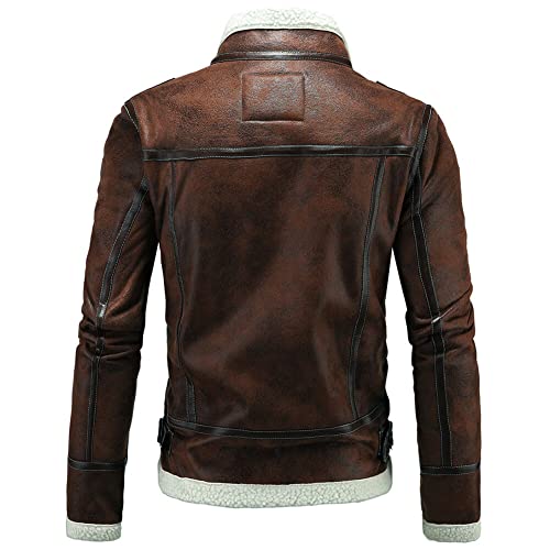Aviation-inspired Men's Thicken PU Leather Jacket