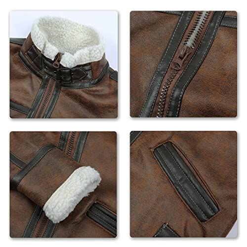 Aviation-inspired Men's Thicken PU Leather Jacket