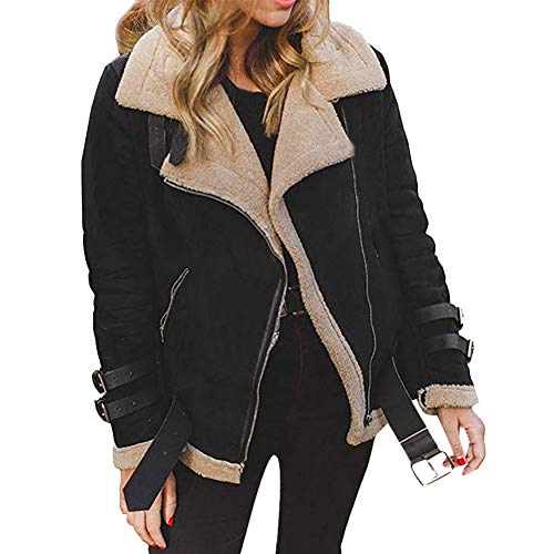 Women's Retro Aviator Flight Jacket, Punk Leather Biker