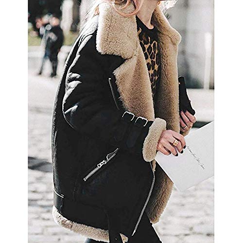 Women's Retro Aviator Flight Jacket, Punk Leather Biker