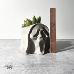 Ghost Face Scream Concrete Planter - Desk Planter