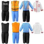 11-pc Dress Up Set for Kids - Pirate, Chef, Construction Worker, Policeman