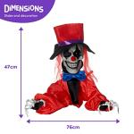 Haunted House Decor: Animated Zombie Clown - LED Eyes