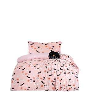 Magical Halloween Mix Fleece Throw Blanket - Pink