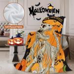 Dinosaur Skeleton Halloween Fleece Blanket - Cozy Throw
