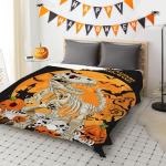 Dinosaur Skeleton Halloween Fleece Blanket - Cozy Throw
