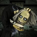 Life-Size Zombie Halloween Decoration, Poseable & Light-Up