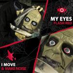 Life-Size Zombie Halloween Decoration, Poseable & Light-Up