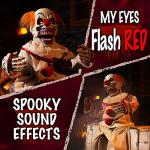 Scary Clown Animatronic with Light Up Eyes & Motion