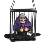 Glowing Talking Skeleton Prisoner in Electric Light-Up Cage