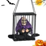 Glowing Talking Skeleton Prisoner in Electric Light-Up Cage