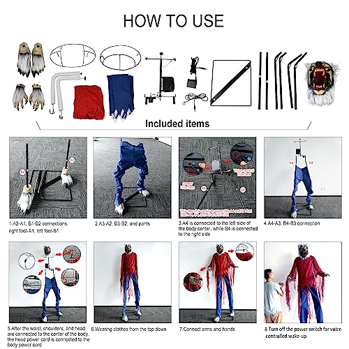 Large Animated Werewolf Prop with Light & Sound