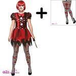 Horror Clown Ladies Fancy Dress Halloween Costume (Size Medium)