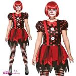Horror Clown Ladies Fancy Dress Halloween Costume (Size Medium)