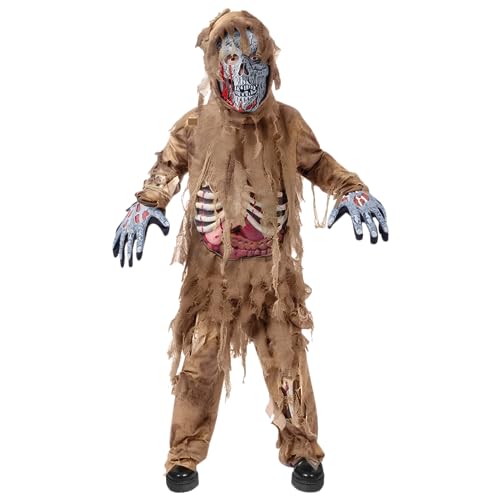 Child Boy Brown Zombie Costume for Halloween Dress-Up