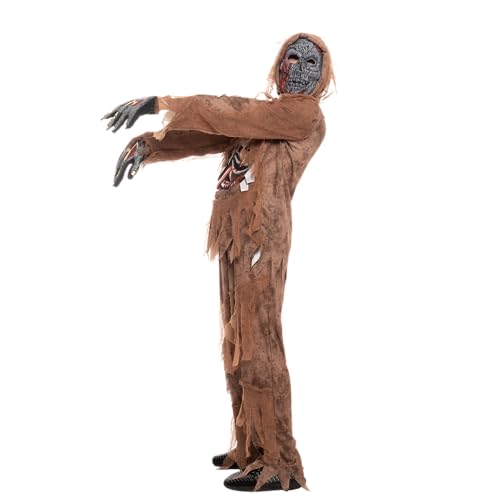 Child Boy Brown Zombie Costume for Halloween Dress-Up
