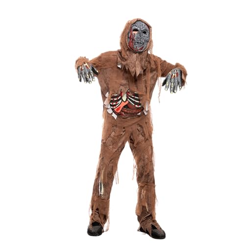 Child Boy Brown Zombie Costume for Halloween Dress-Up