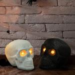 LED Skull Decorations - Black & White - 2PCS