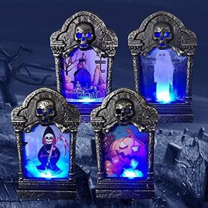 4 PCS LED Graveyard Tombstone Lights for Halloween