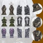 Set of 6 Graveyard Tombstone Yard Signs for Halloween