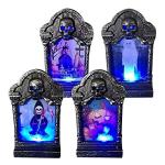 4 PCS LED Graveyard Tombstone Lights for Halloween