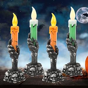 Halloween Skeleton Hands Candle Stake Lights - Set of 4