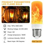 Flame Effect Light Bulb for Halloween Decor, 4 Modes