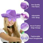 Cowgirl Hat with Heart Glasses for Halloween Costume