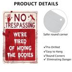 Ferillery Halloween Metal Tin Sign - No Trespassing