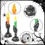 Halloween Skeleton Hands Candle Stake Lights - Set of 4